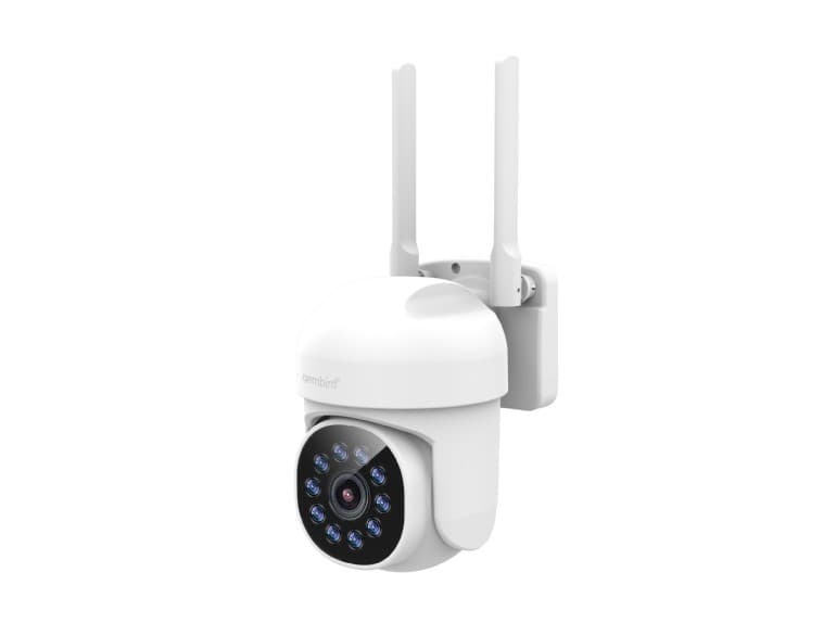 CAMERA IP GEMBIRD, pt. exterior, dist. IR 30 m, CMOS 4 Mpx, lentile 3.6mm, wi-fi, rezolutie QHD 2560x1440, video H.264+, microfon, RJ45, rotatie 355 gr, inclinare 120 gr, carcasa plastic, slot microSD card, Tuya