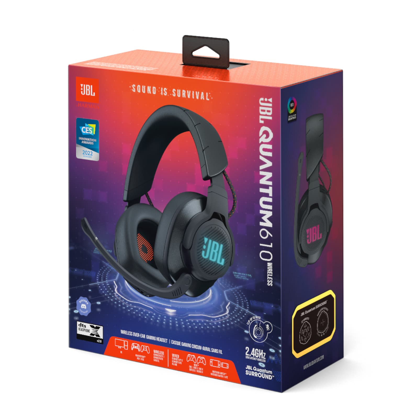 Quantum 610 Headphones Wireless Gaming Headset Negru "JBL-QNTM610-BLK" — miniatură