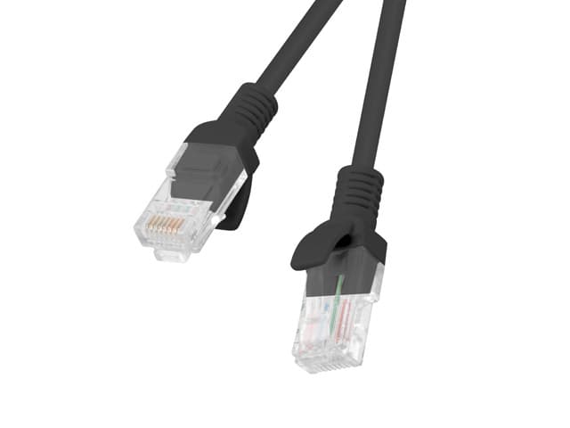 Patch cord Lanberg Cat.5e UTP 10 m negru "PCU5-10CC-1000-BK"