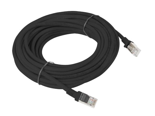 Patch cord Cat.5e UTP 10 m negru, Fluke Passed — miniatură