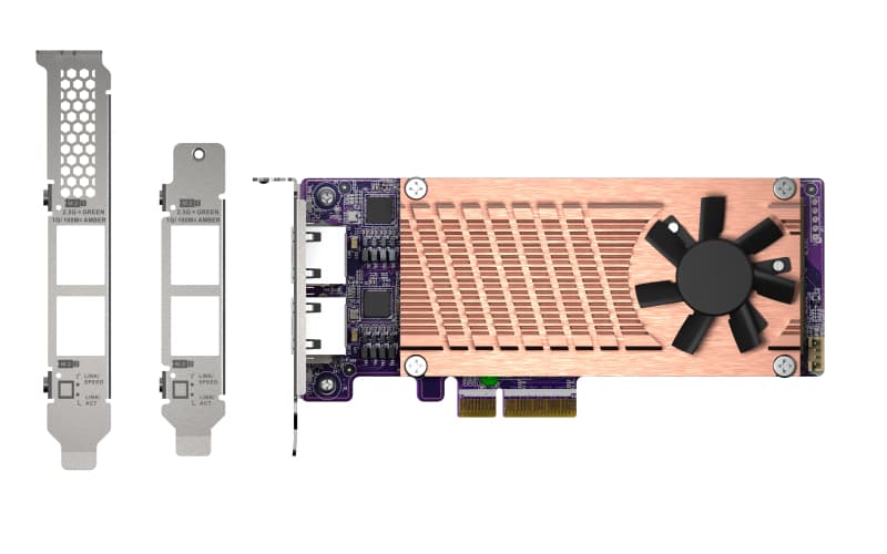 NAS QNAP QM2-2P2G2T - storage controller - M.2 NVMe Card / PCIe 3.0 (NVMe) - PCIe 3.0 x4, 2.5 Gigabit Ethernet "QM2-2P2G2T"