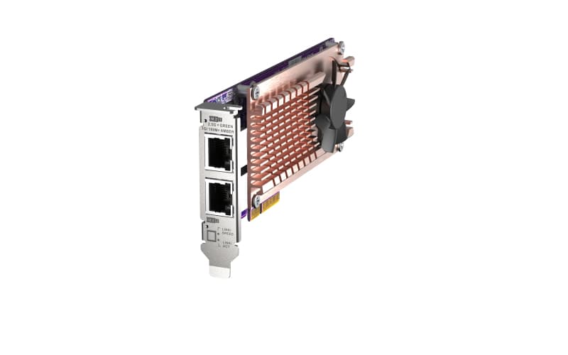 NAS QNAP QM2-2P2G2T - storage controller - M.2 NVMe Card / PCIe 3.0 (NVMe) - PCIe 3.0 x4, 2.5 Gigabit Ethernet "QM2-2P2G2T" — miniatură