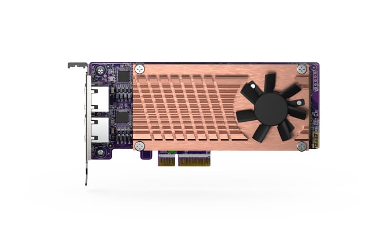NAS QNAP QM2-2P2G2T - storage controller - M.2 NVMe Card / PCIe 3.0 (NVMe) - PCIe 3.0 x4, 2.5 Gigabit Ethernet "QM2-2P2G2T" — miniatură