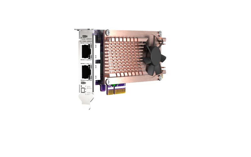 NAS QNAP QM2-2P2G2T - storage controller - M.2 NVMe Card / PCIe 3.0 (NVMe) - PCIe 3.0 x4, 2.5 Gigabit Ethernet "QM2-2P2G2T" — miniatură