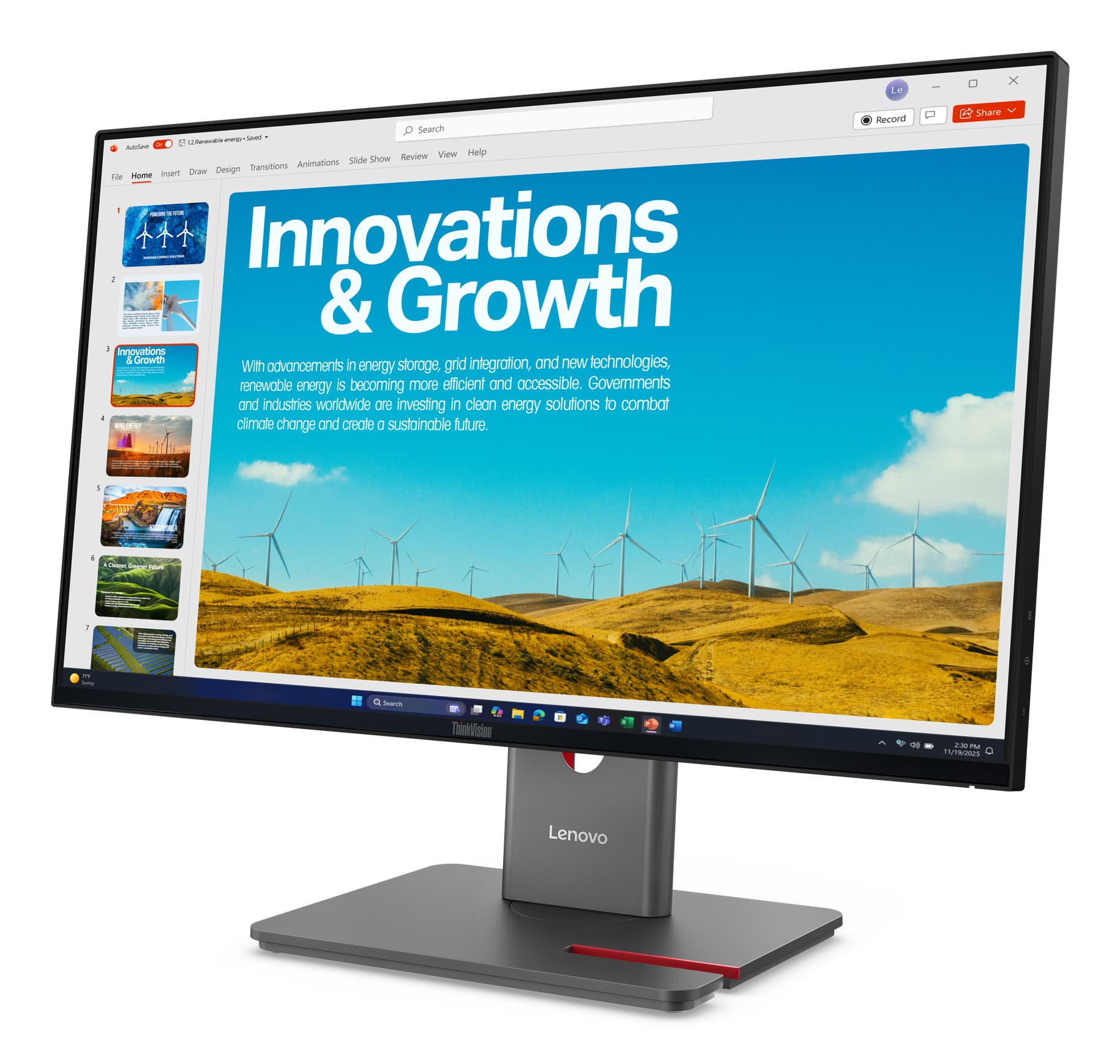 Lenovo ThinkVision P24QD-40 LED display "64B1GAT1EU" — miniatură