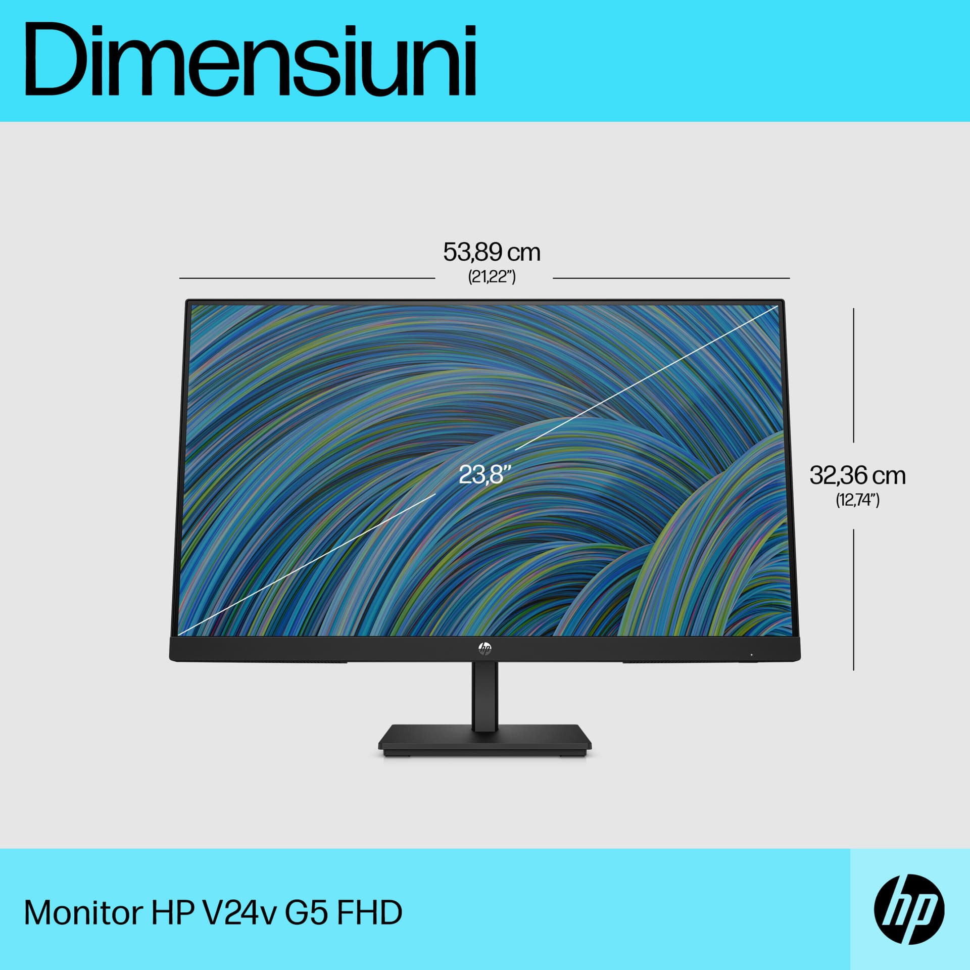 Monitor LED HP V24v G5, 23.8", Full HD, 1920x1080, Negru ( 7 lei TV) — miniatură