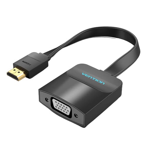 Adaptor video Vention, HDMI (T) la VGA (M), 0.15m, conectori auriti, rezolutie 1080p la 60Hz, negru, "74345" - 6922794743458