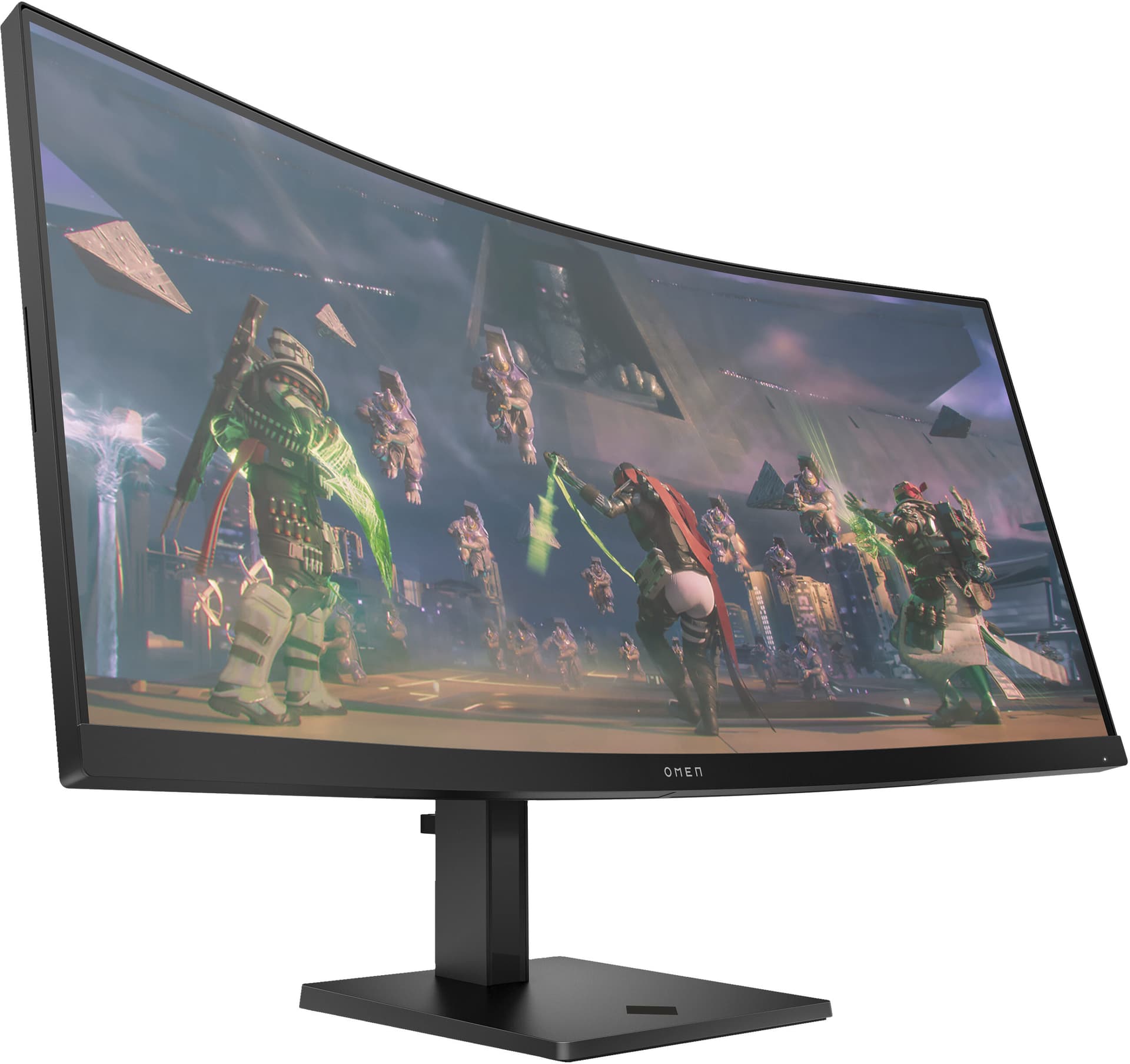 Monitor Gaming VA LED HP OMEN 34" 34c, WQHD (3440 x 1440), HDMI, DisplayPort, Ecran curbat, Boxe, 165 Hz, 1 ms (Negru) "780K8E9#ABB" — miniatură