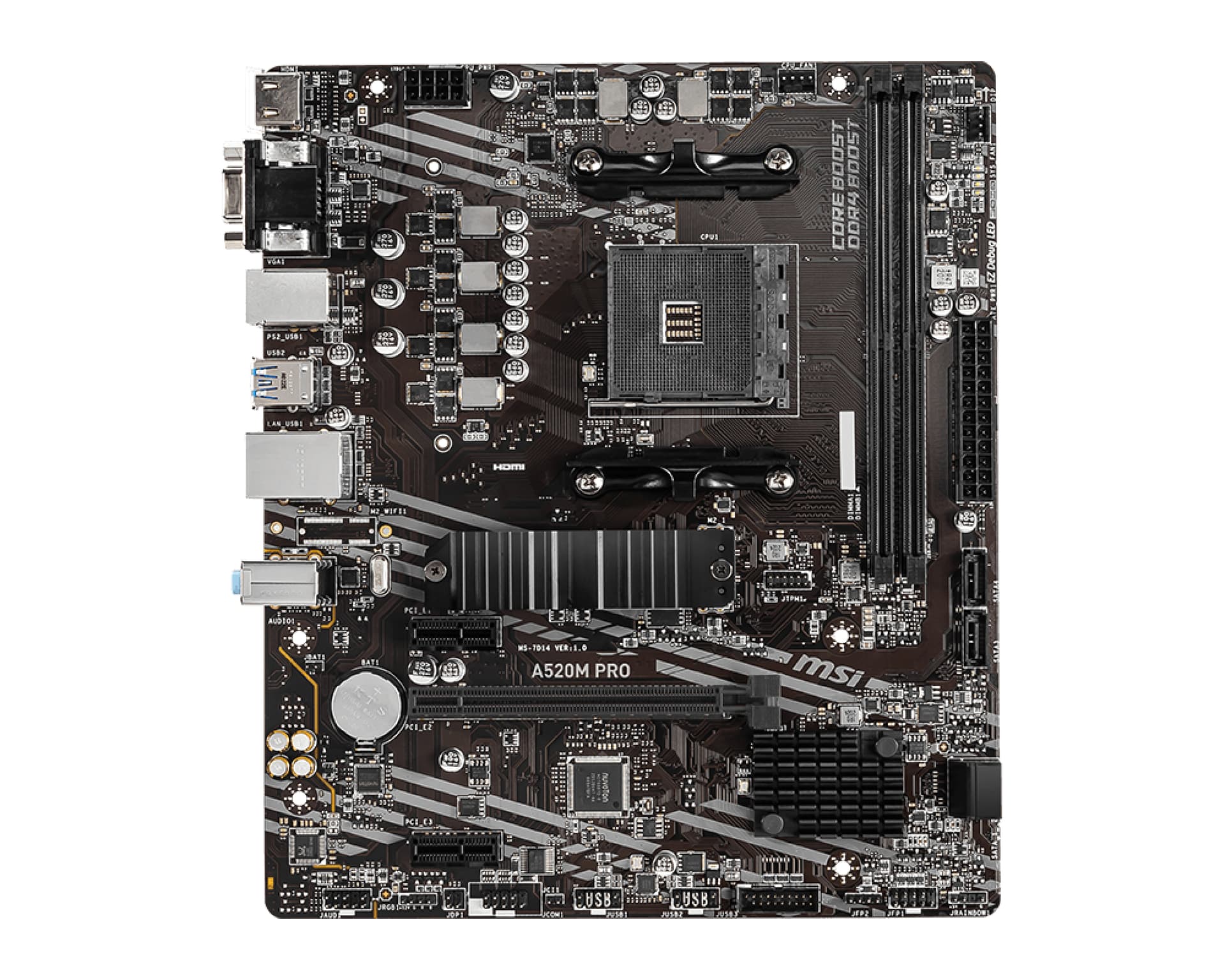 Placa de baza MSI A520M PRO, AMD A520, AM4, mATX "7D14-005R" — miniatură