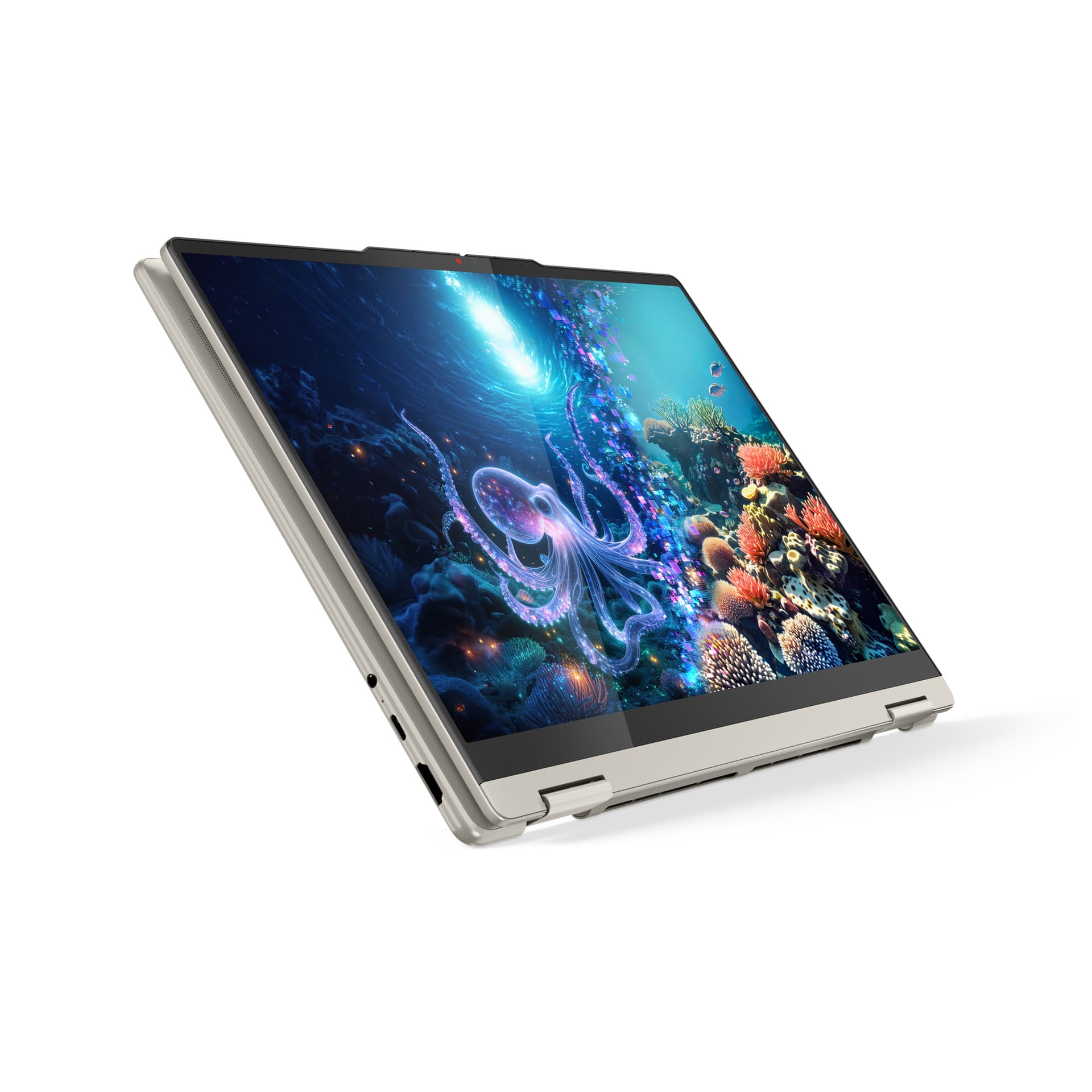 14 Yoga 7 2-in-1 14AKP10, 2.8K OLED 120Hz Touch, Procesor AMD RyzenTM Al 7 350 (16M Cache, up to 5.0 GHz), 32GB LPDDR5X, 1TB SSD, AMD Radeon 860M, Win 11 Home, Seashell, 3Yr Onsite Premium Care "83JR003ARM" — miniatură