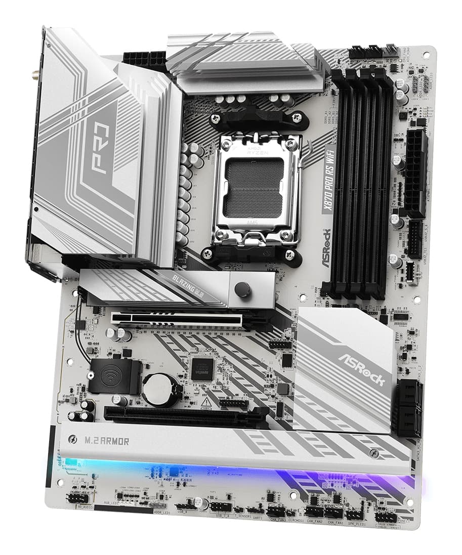 Placa de baza ASRock X870 Pro RS WiFi, AMD X870, AM5, ATX, DDR5 "90-MXBQ00-A0UAYZ" — miniatură