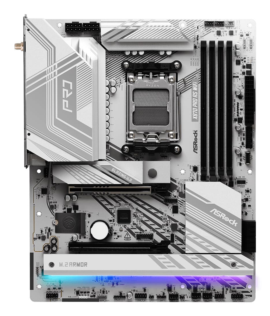 Placa de baza ASRock X870 Pro RS WiFi, AMD X870, AM5, ATX, DDR5 "90-MXBQ00-A0UAYZ" — miniatură