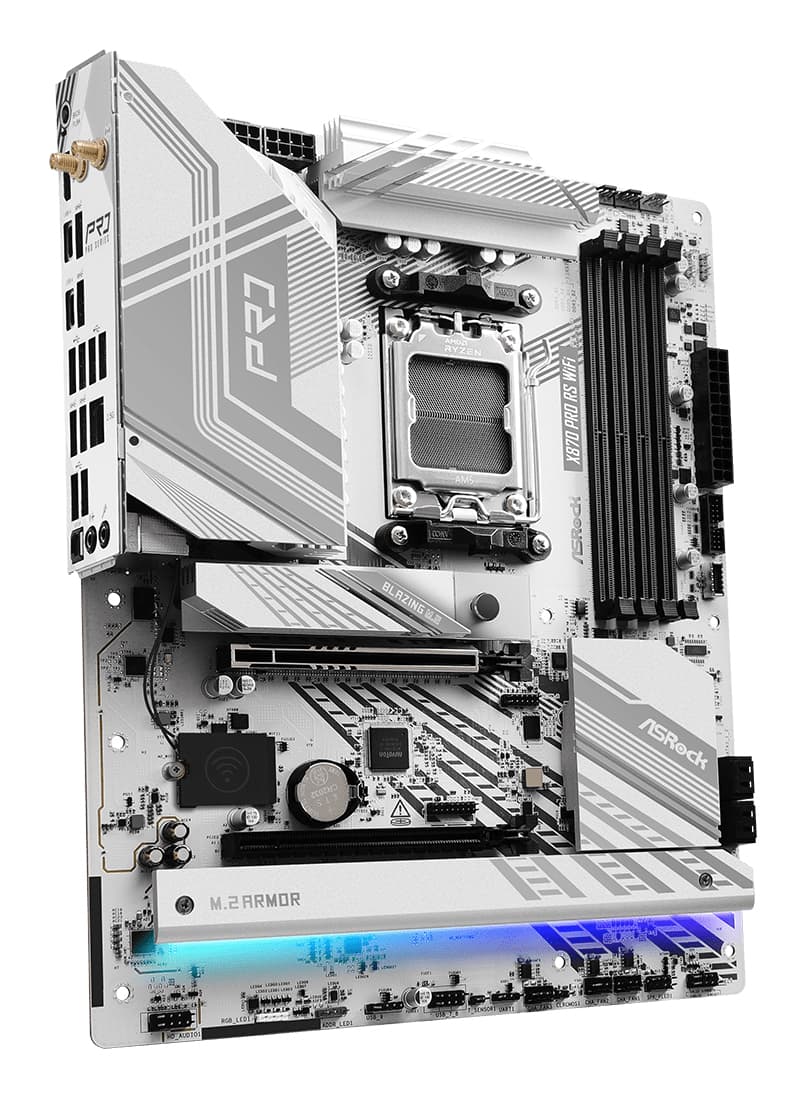 Placa de baza ASRock X870 Pro RS WiFi, AMD X870, AM5, ATX, DDR5 "90-MXBQ00-A0UAYZ" — miniatură
