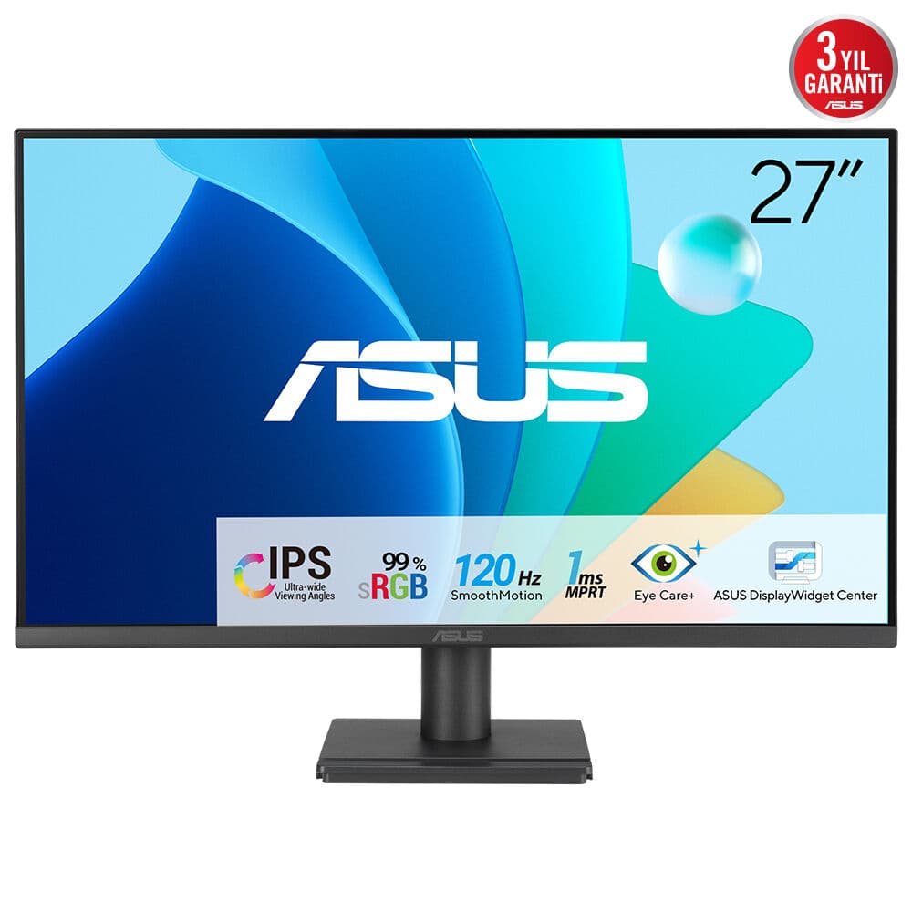 Monitor IPS LED Asus 27" VA279HG, Full HD (1920 x 1080), VGA, HDMI, Boxe, 120 Hz, 1 ms (Negru) "90LM04J1-B02371"