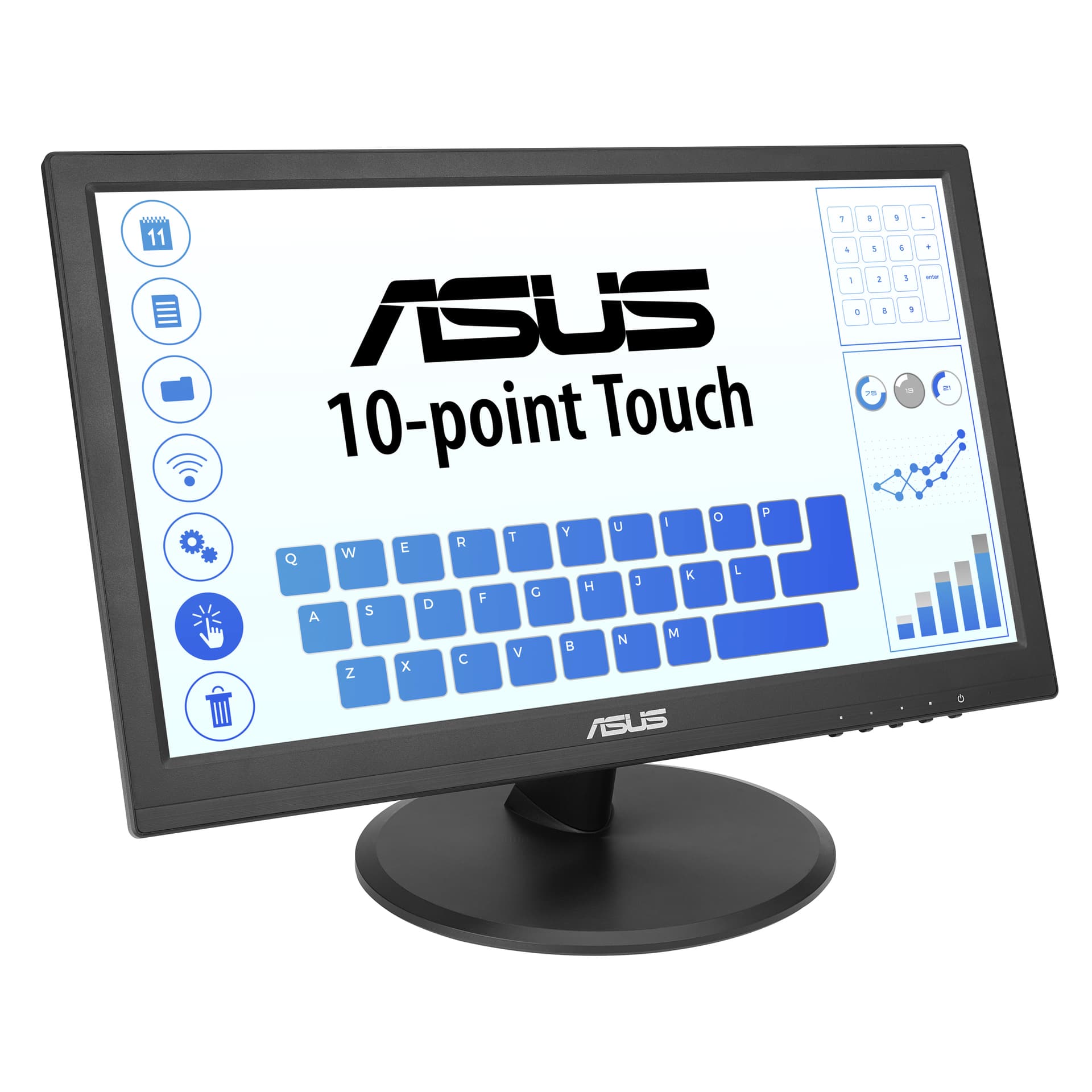 Monitor IPS LED ASUS 15.6" VT169HE, Full HD (1920 x 1080), VGA, HDMI, Touchscreen (Negru) "90LM09V1-B01170" — miniatură