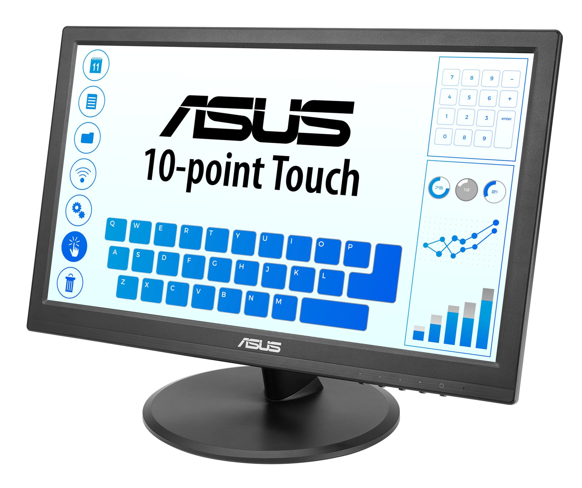 Monitor IPS LED ASUS 15.6" VT169HE, Full HD (1920 x 1080), VGA, HDMI, Touchscreen (Negru) "90LM09V1-B01170" — miniatură
