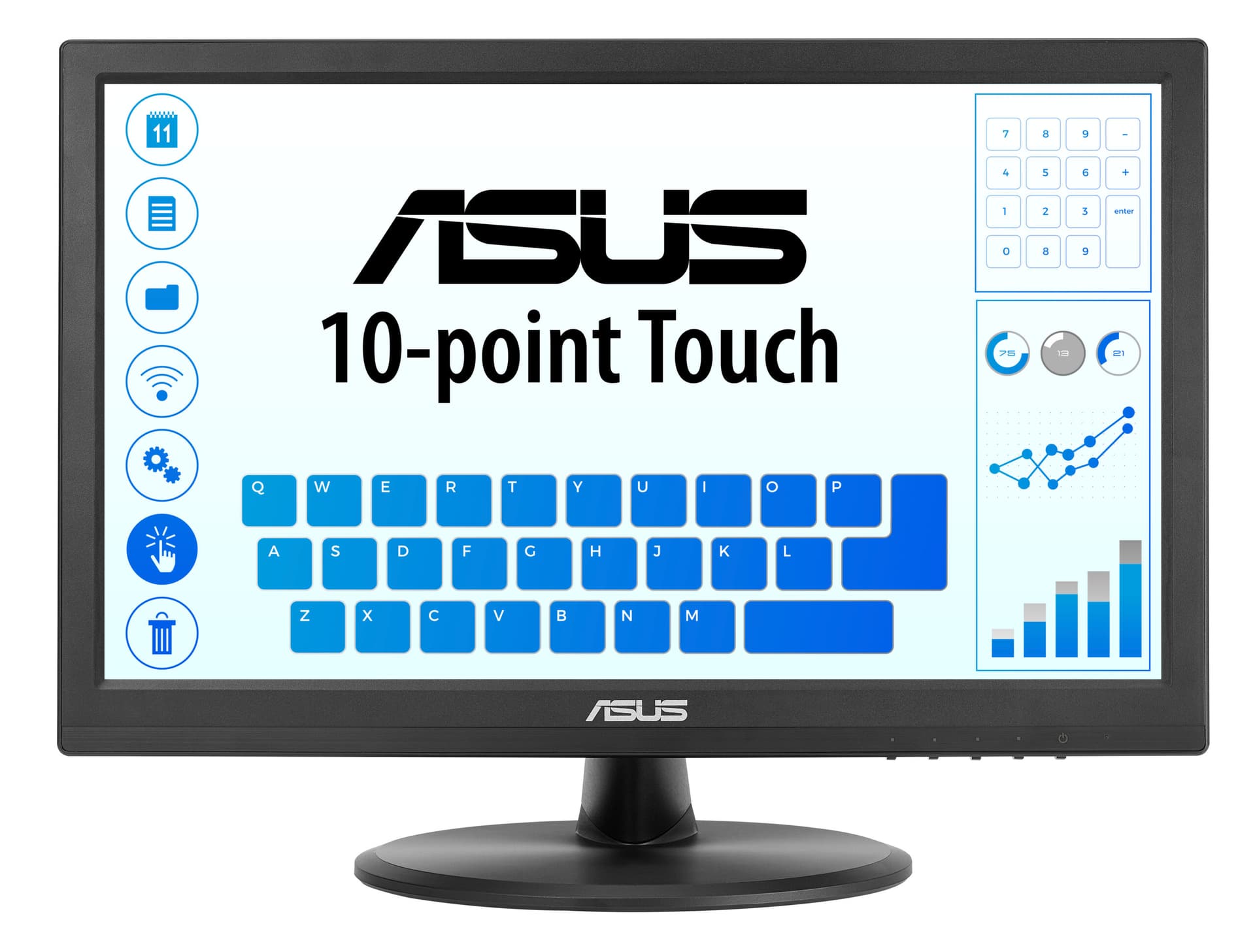 Monitor IPS LED ASUS 15.6" VT169HE, Full HD (1920 x 1080), VGA, HDMI, Touchscreen (Negru) "90LM09V1-B01170" — miniatură