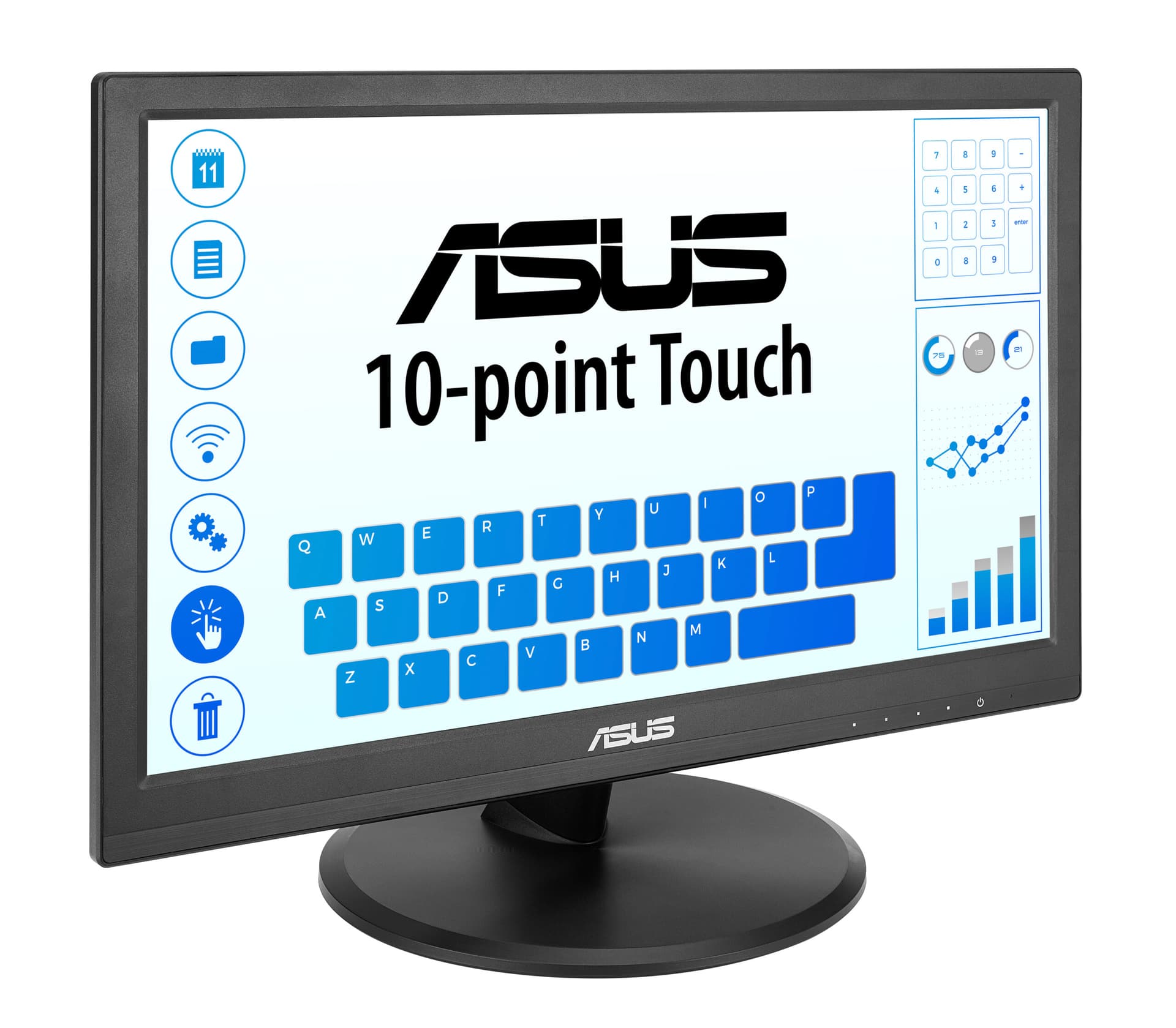 Monitor IPS LED ASUS 15.6" VT169HE, Full HD (1920 x 1080), VGA, HDMI, Touchscreen (Negru) "90LM09V1-B01170" — miniatură