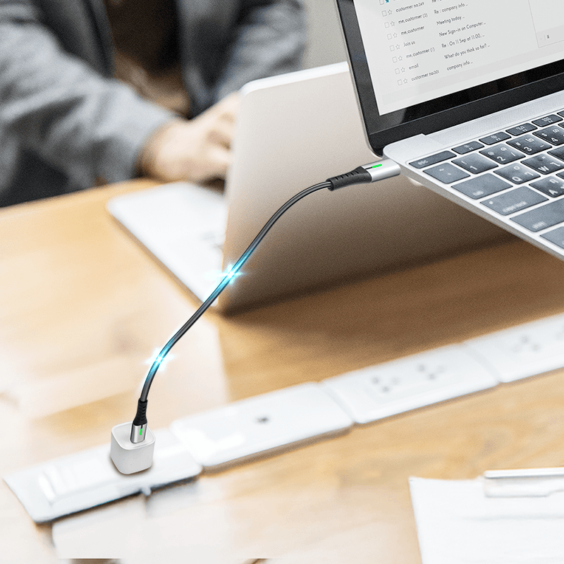 CABLU alimentare si date LOGILINK, pt. smartphone, USB 3.2, USB Gen Type-C (T) la USB Type-C (T), 1m, PD 240W, 3 x ecranat, 4K/60Hz, 20Gbps, LED, metal, negru, "CU0442" — miniatură