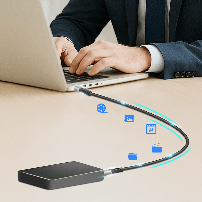 CABLU alimentare si date LOGILINK, pt. smartphone, USB 3.2, USB Gen Type-C (T) la USB Type-C (T), 2m, PD 240W, 3 x ecranat, 4K/60Hz, 20Gbps, LED, metal, negru, "CU0444" — miniatură