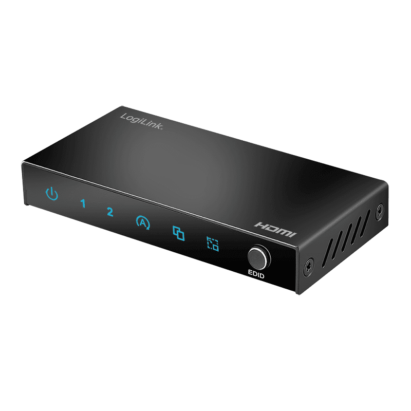 SPLITTER video LOGILINK, 1 x 2 port, Input: HDMI (M) x 1, Output: HDMI (M) 2.0 x 2, rezolutie maxima 4K UHD (3840 x 2160) la 60 Hz, HDCP 2.2, EDID, audio, negru, "HD0066"