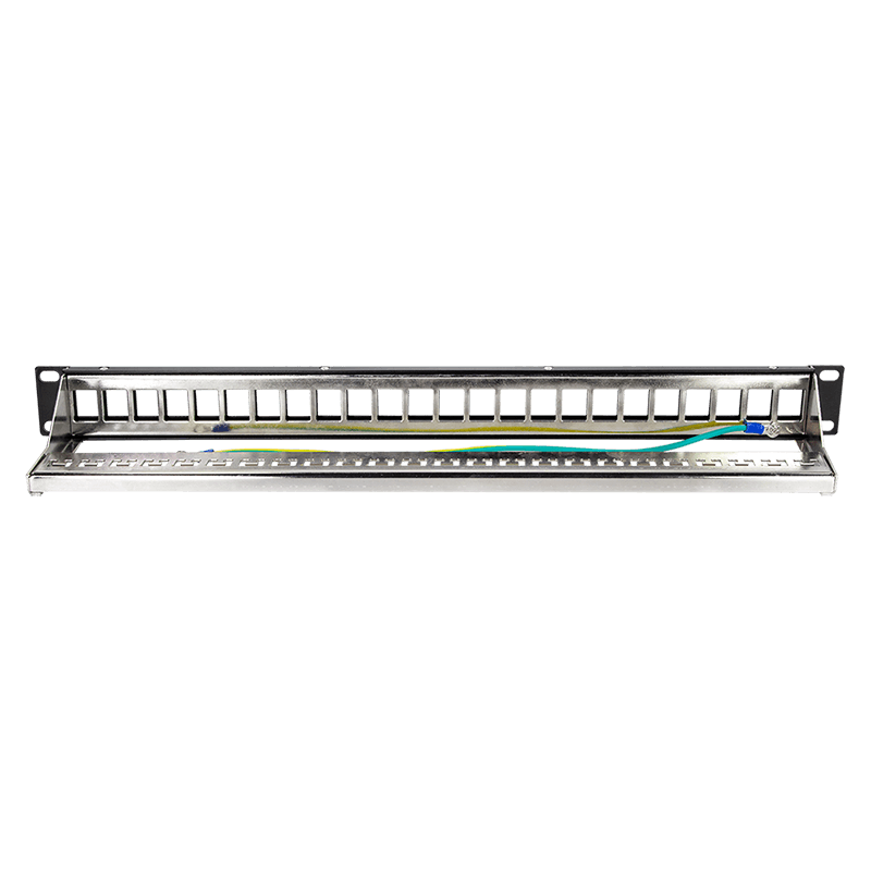 PATCH PANEL LOGILINK 24 porturi, Keystone, ecranate, 1U pentru rack 19", management cabluri spate, M6 kit montare, black, "NK4058" — miniatură