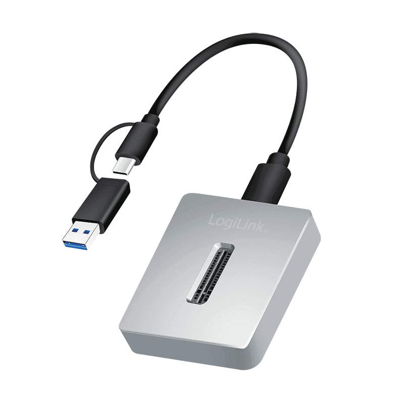 HDD DOCKING Station LOGILINK M.2 NVMe (PCIe), conectare PC USB TYPE-C 3.2 + adaptor USB-A, slot 1 x M Key 2230/2242/2260/2280/22110 mm, argintiu, "QP0034"