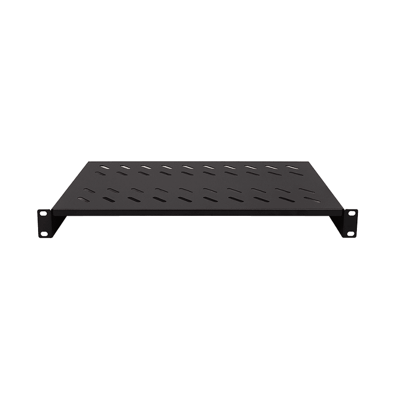 RAFT FIX LOGILINK 1U pentru rack 19", adancime 300mm, sarcina maxima 15Kg, vopsea antistatic, otel 1.1mm, fixare frontala, M6 kit montare, black, "SF1C40B" — miniatură