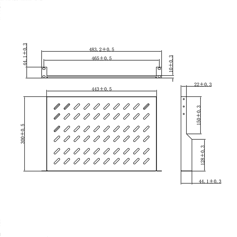 RAFT FIX LOGILINK 1U pentru rack 19", adancime 300mm, sarcina maxima 15Kg, vopsea antistatic, otel 1.1mm, fixare frontala, M6 kit montare, black, "SF1C40B" — miniatură