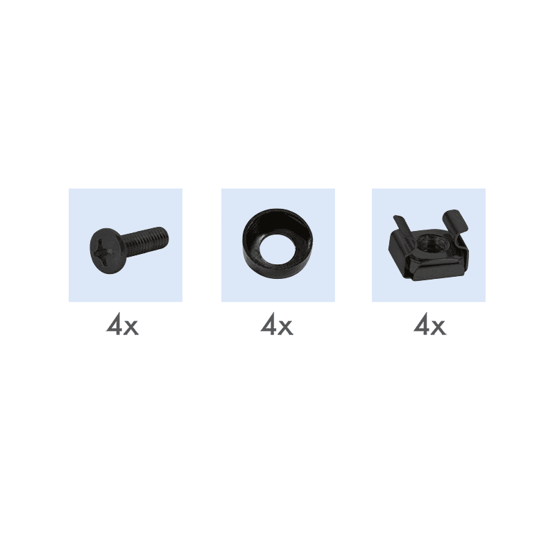 RAFT FIX LOGILINK 1U pentru rack 19", adancime 300mm, sarcina maxima 15Kg, vopsea antistatic, otel 1.1mm, fixare frontala, M6 kit montare, black, "SF1C40B" — miniatură