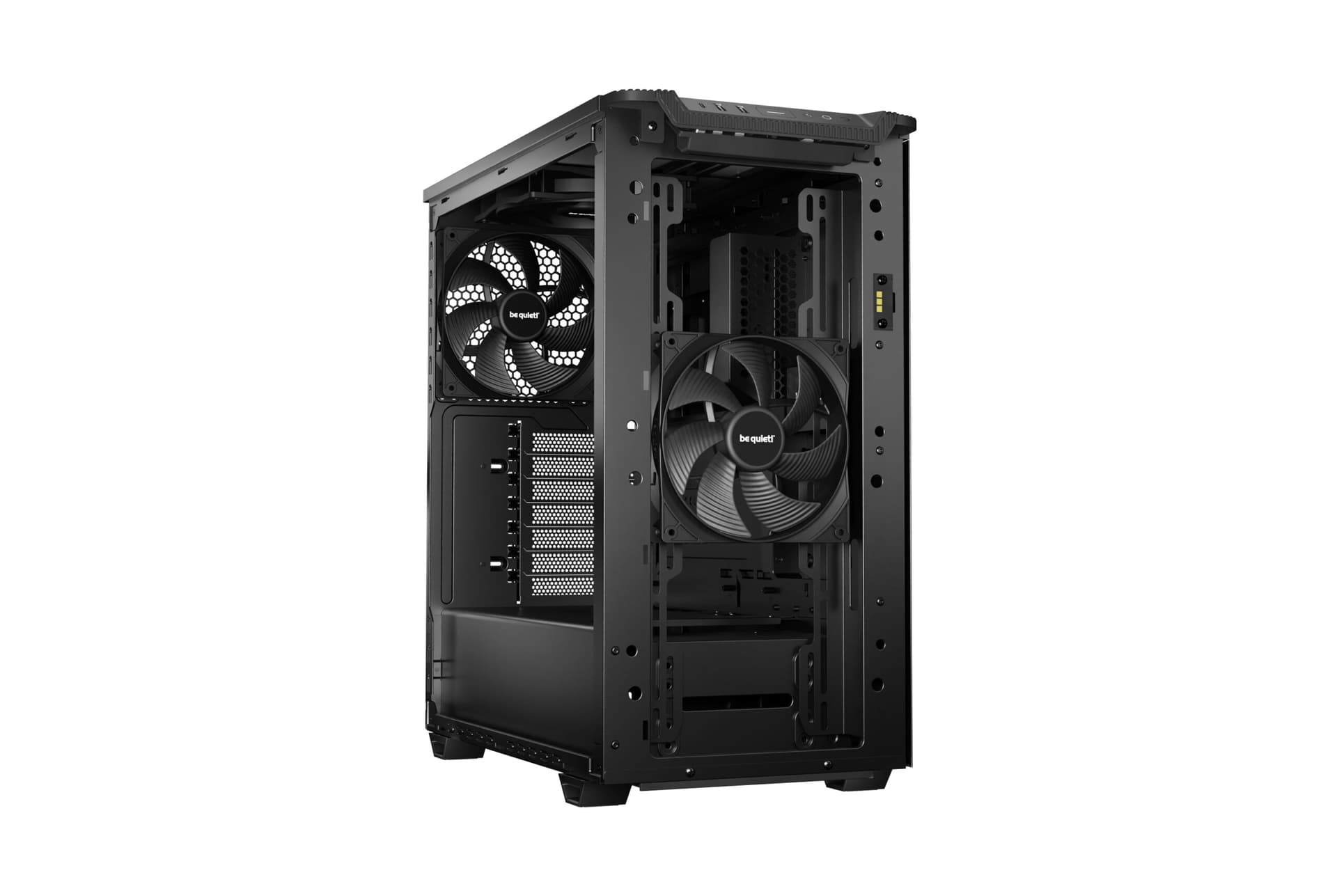 CARCASA be quiet "PURE BASE 501 DX", middle tower, gaming, fara sursa, suporta 6xfan, 3xfan inclus, PSU shroud, USB Type-C x 1, USBx2, audio+mic, 7 sloturi expansiune, negru, "BGW76" — miniatură