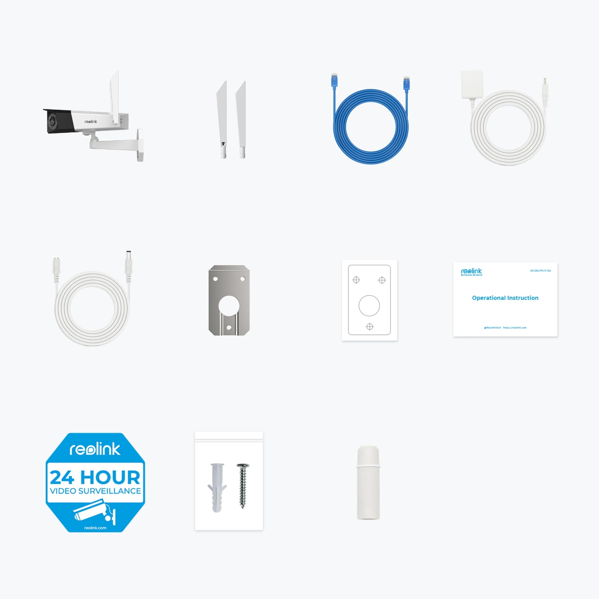 Camera supraveghere IP exterior Reolink Duo WiFi W730, 8MP, unghi vizual 180 grade, slot card, lumina alba/IR 30 m, detectie oameni/vehicule, microfon, difuzor (Alb) "Duo Series W730" — miniatură