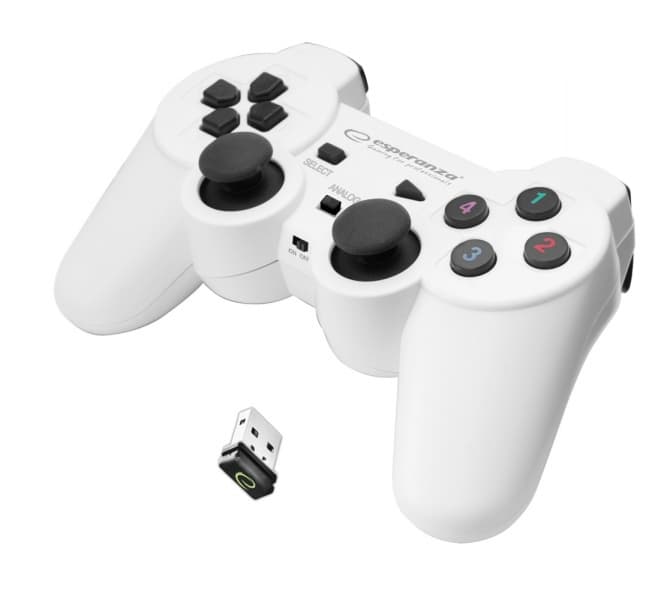 Gamepad Esperanza Gladiator EGG108W cu vibratii Wireless PC/PS3 Alb "EGG108W"