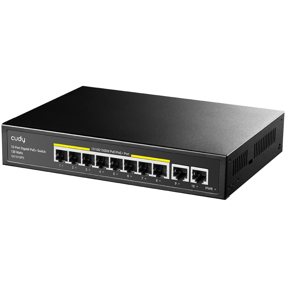 Switch Cudy GS1010PE, 10 porturi, 10/100/1000, PoE 120W, 2 x porturi Uplink "GS1010PE" — miniatură