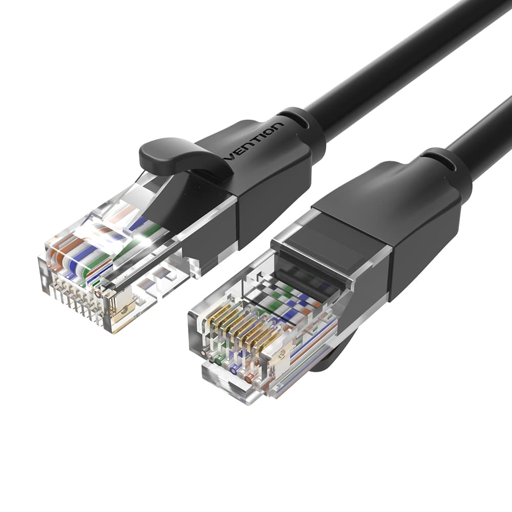 Patch cord UTP Vention, Cat. 6, RJ-45 (T) la RJ-45 (T), 1.5m, AWG 26, 1000Mbps, negru, "IBEBG" - 6922794741058
