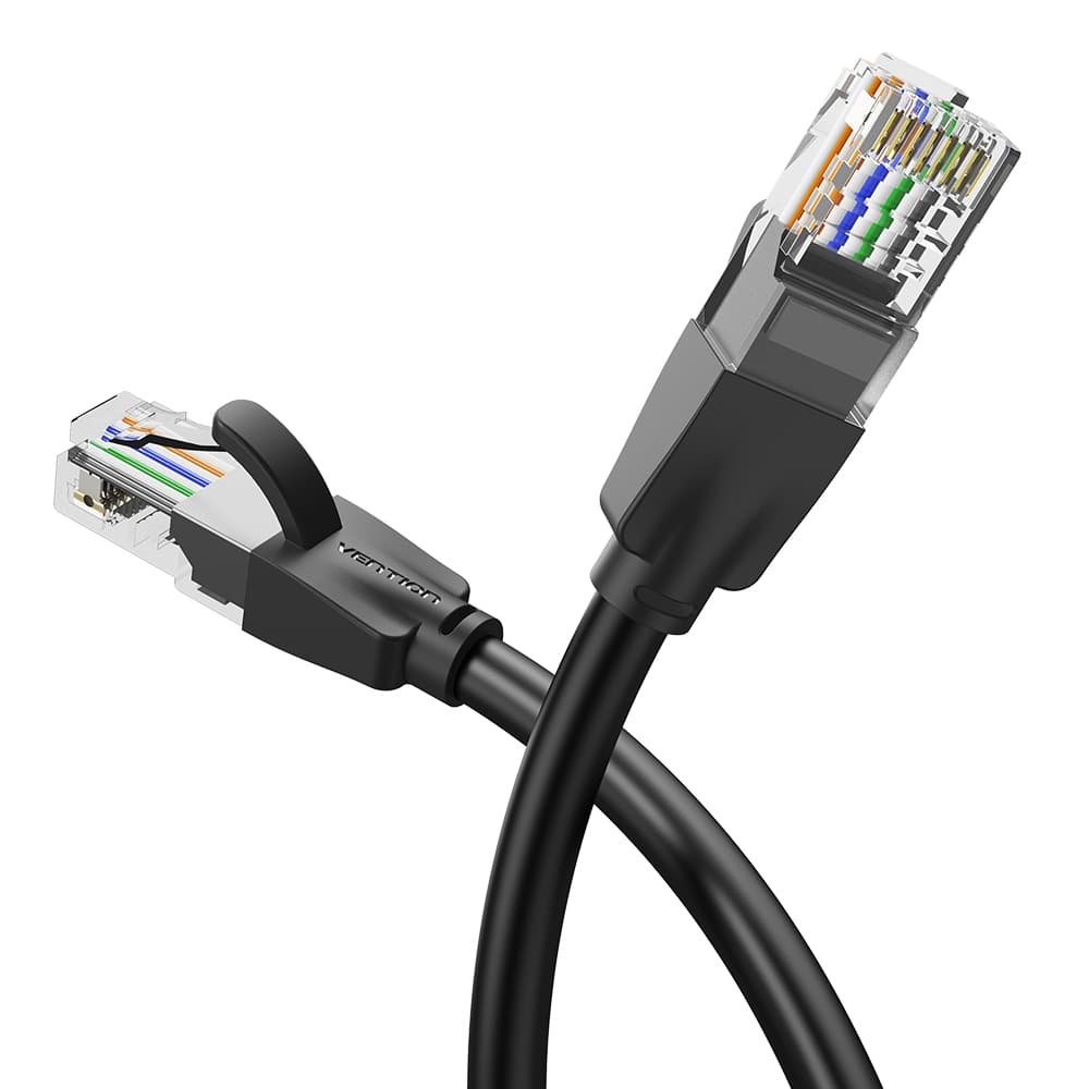 Patch cord UTP Vention, Cat. 6, RJ-45 (T) la RJ-45 (T), 1.5m, AWG 26, 1000Mbps, negru, "IBEBG" - 6922794741058 — miniatură