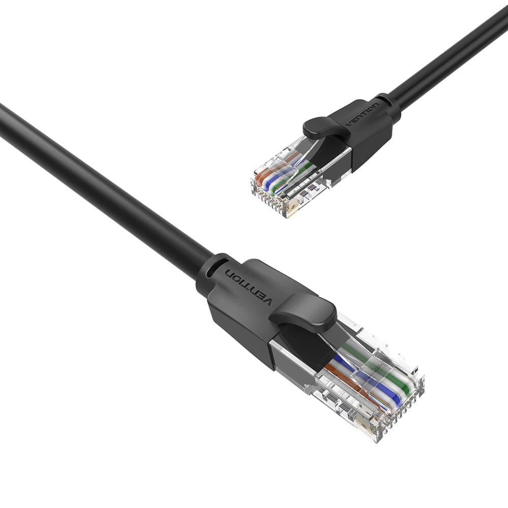 Patch cord UTP Vention, Cat. 6, RJ-45 (T) la RJ-45 (T), 1.5m, AWG 26, 1000Mbps, negru, "IBEBG" - 6922794741058 — miniatură