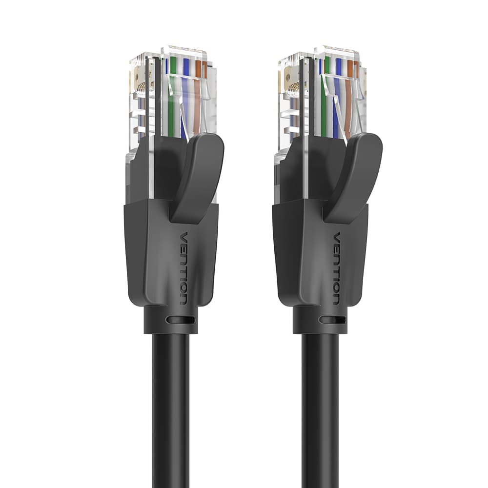 Patch cord UTP Vention, Cat. 6, RJ-45 (T) la RJ-45 (T), 10m, AWG 26, 1000Mbps, negru, "IBEBL" - 6922794743540 — miniatură
