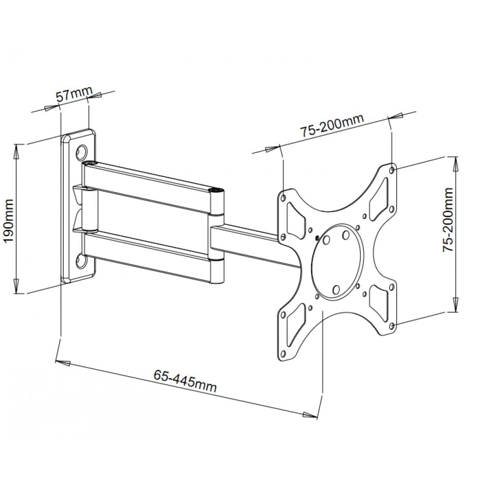 Suport Perete Techly ICA-LCD2903BICOL, 19"-37", 25 kg (Alb/Negru) "ICA-LCD-2903BICOL" — miniatură