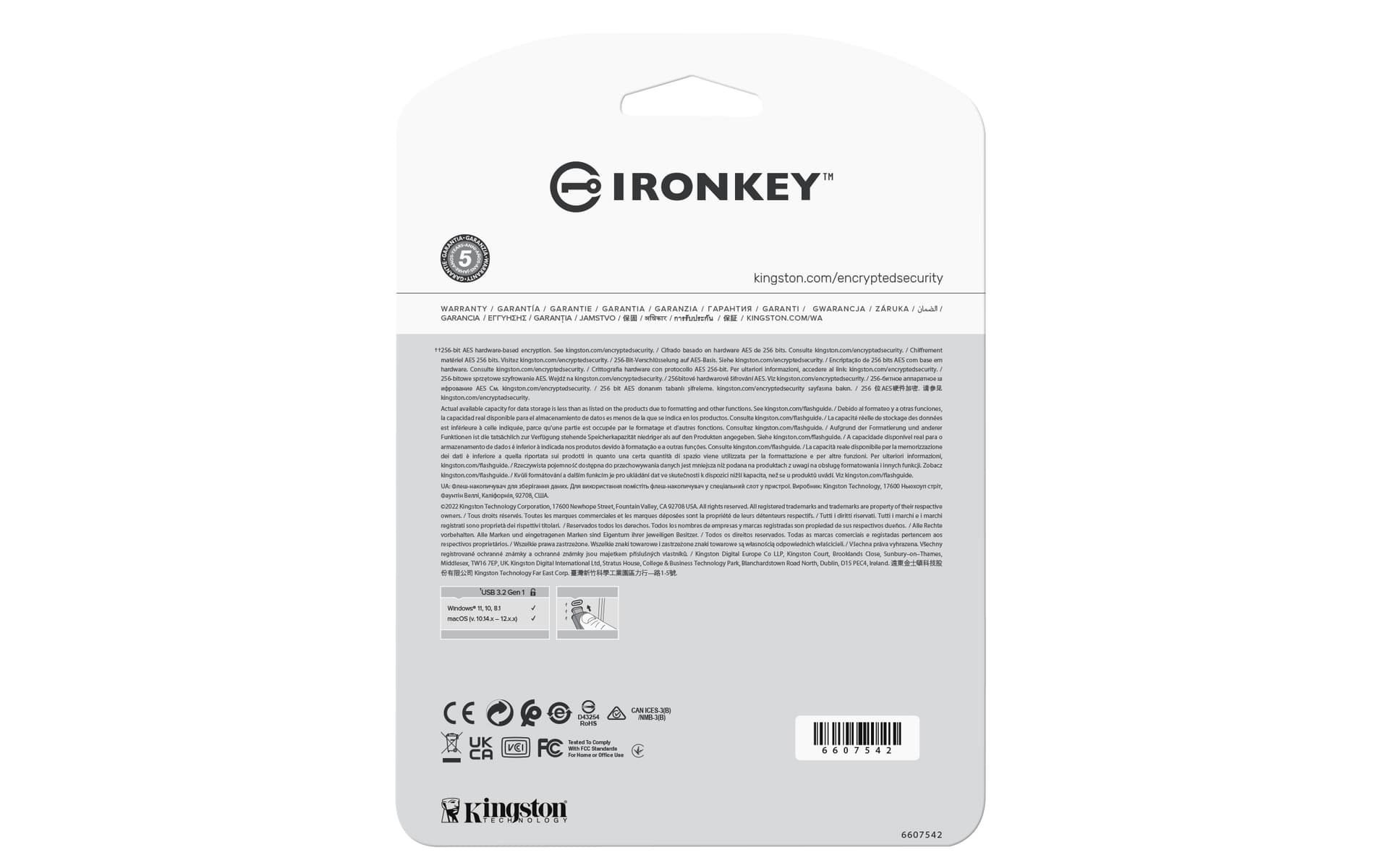 Stick USB Kingston IronKey Vault Privacy 50C, 32GB, USB-C (Albastru) "IKVP50C/32GB" — miniatură
