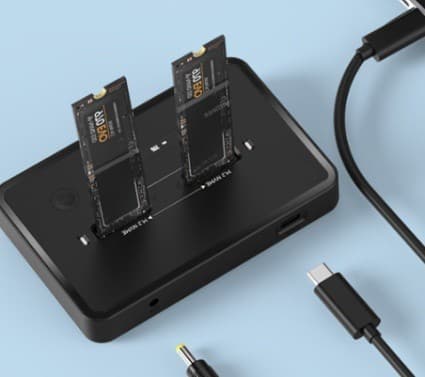 SSD DOCKING Station GEMBIRD, USB 3.2 Type-C, SSD suportat M2 NVMe & SATA, conectare M.2 S-ATA & PCIe, slot: 2230, 2242, 2260, 2280, 22110, black, "DD2-U3M2" — miniatură