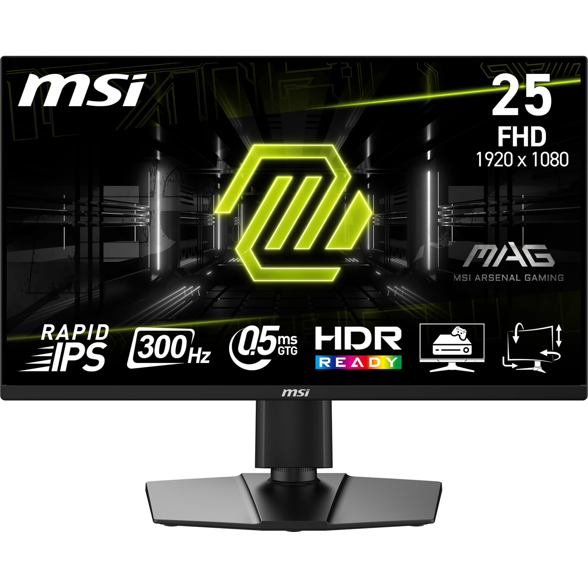 MSI MAG 255PXF 24.5inch Rapid IPS FHD 250cd/m2 300Hz 0.5ms 2xHDMI2.0 DP Pivot "MAG 255PXF"