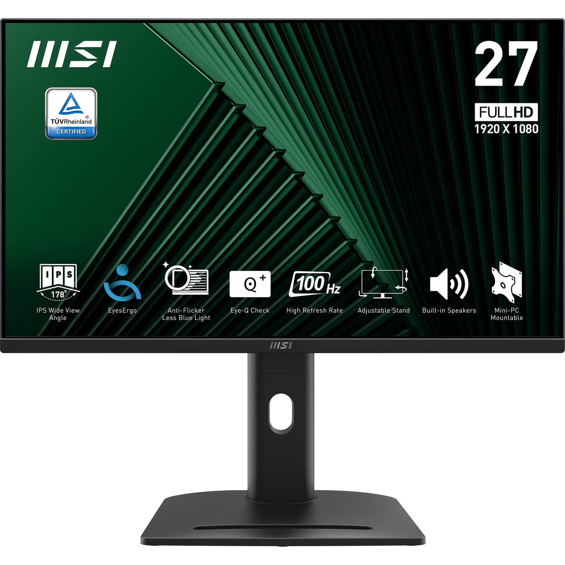 MSI PRO MP275PG 27inch IPS FHD 100Hz 300cd/m2 1ms HDMI DP D-SUB Speakers Pivot "PRO MP275PG"