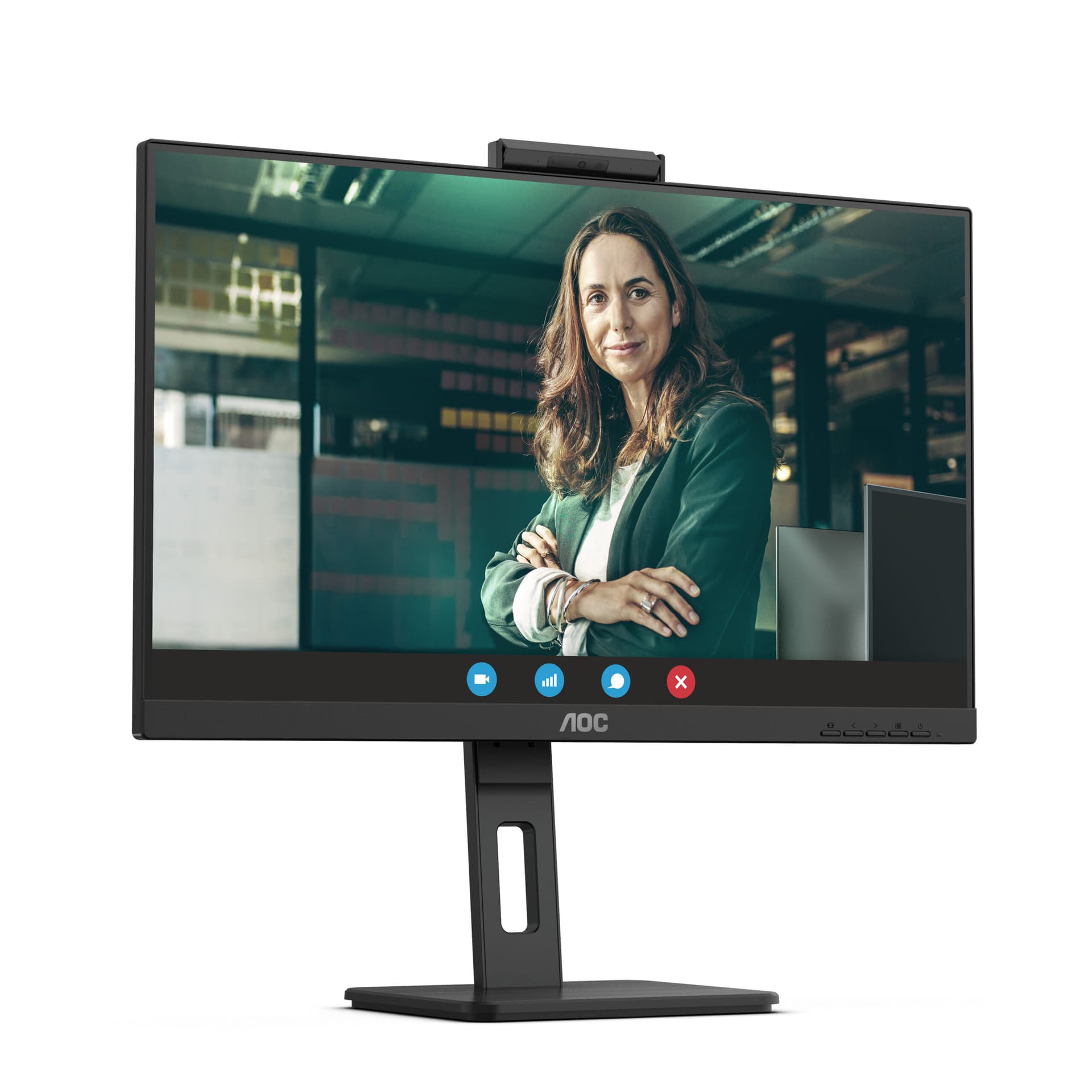 Monitor IPS LED AOC 27" Q27P3CW, QHD (2560 x 1440), HDMI, DisplayPort, Boxe, Pivot (Negru) "Q27P3CW" — miniatură