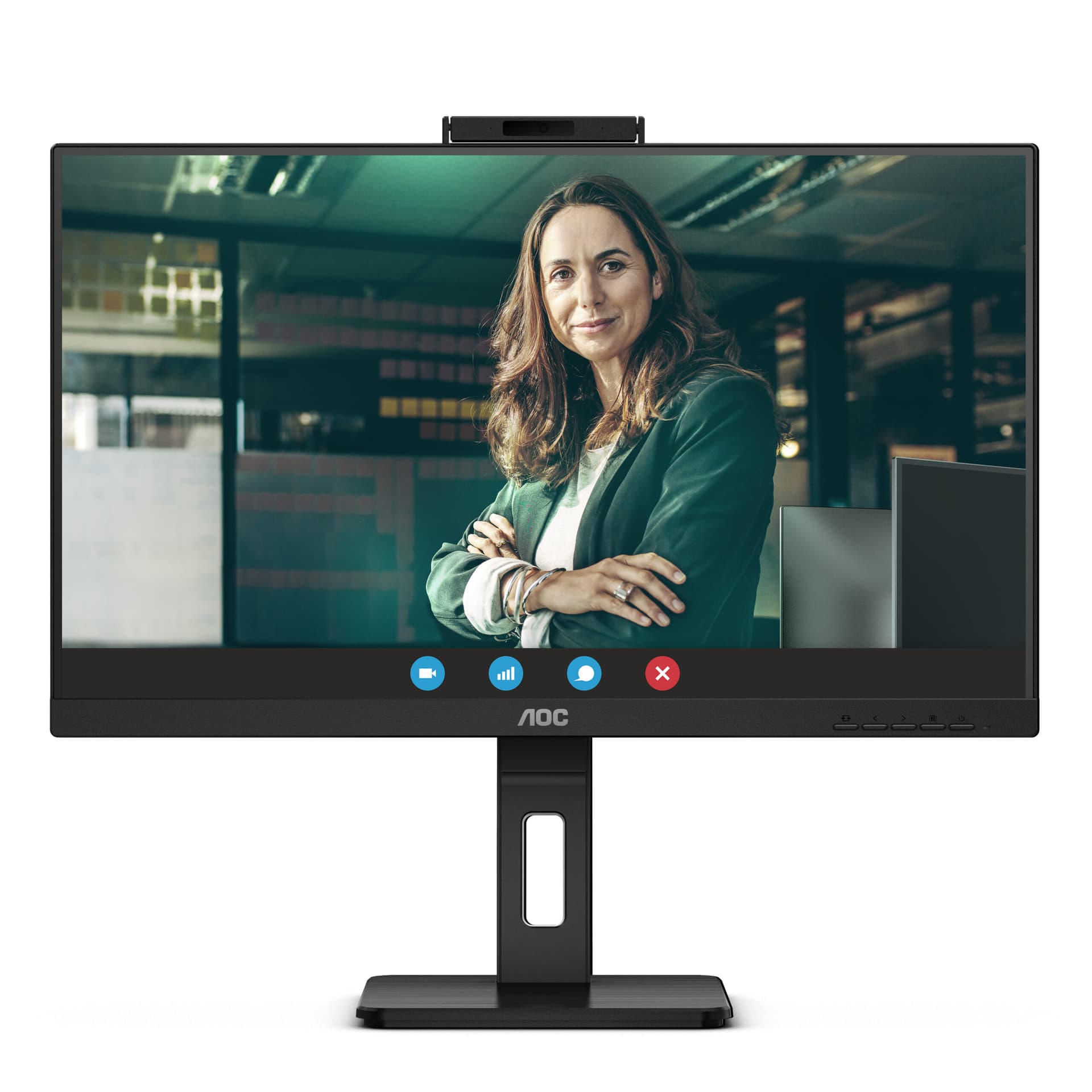 Monitor IPS LED AOC 27" Q27P3CW, QHD (2560 x 1440), HDMI, DisplayPort, Boxe, Pivot (Negru) "Q27P3CW" — miniatură
