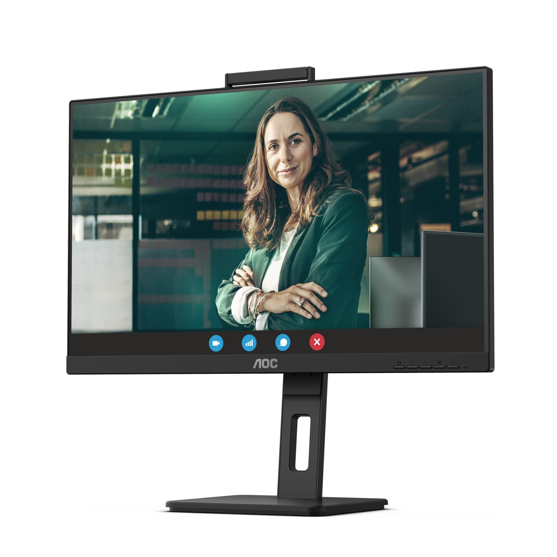 Monitor IPS LED AOC 27" Q27P3CW, QHD (2560 x 1440), HDMI, DisplayPort, Boxe, Pivot (Negru) "Q27P3CW" — miniatură