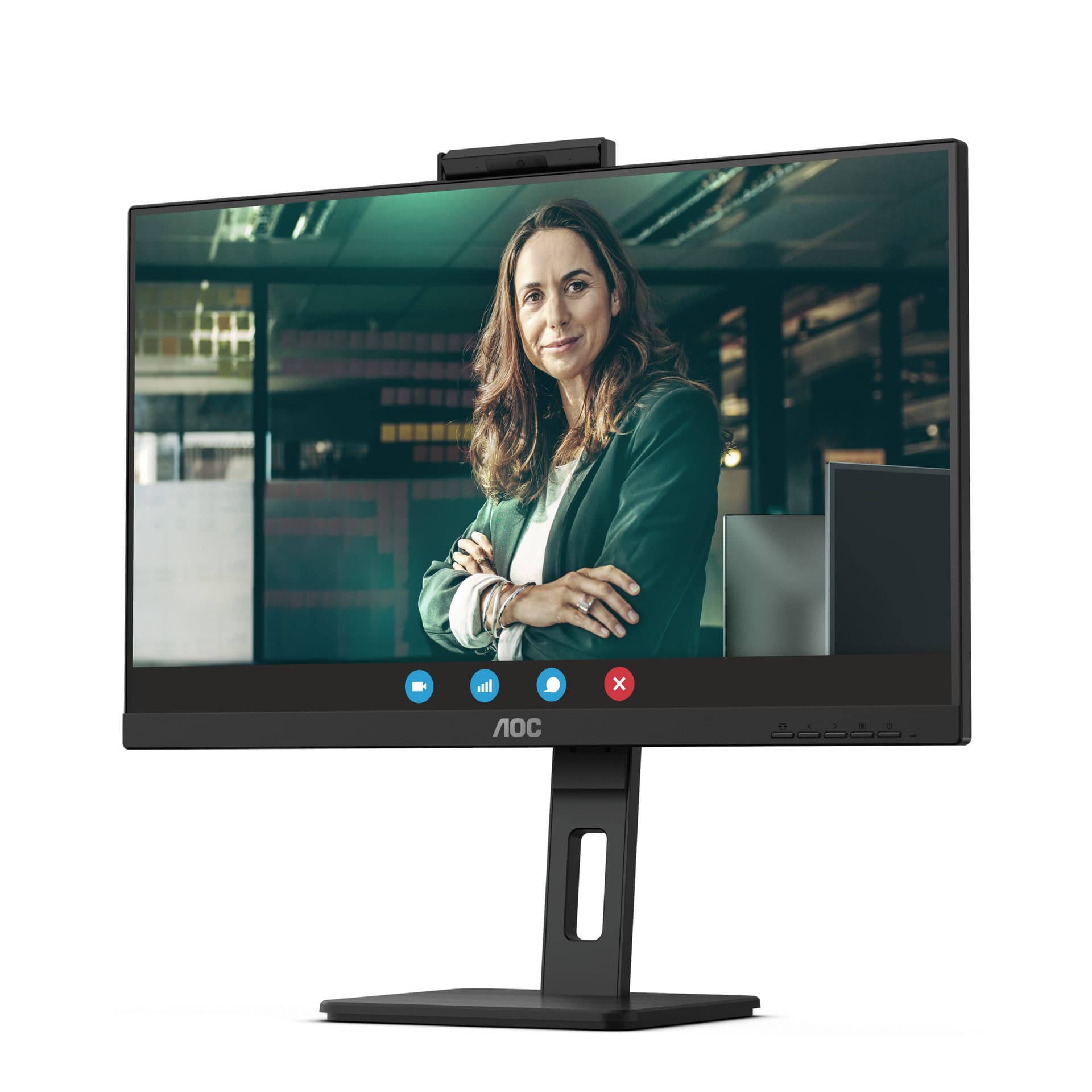Monitor IPS LED AOC 27" Q27P3CW, QHD (2560 x 1440), HDMI, DisplayPort, Boxe, Pivot (Negru) "Q27P3CW" — miniatură