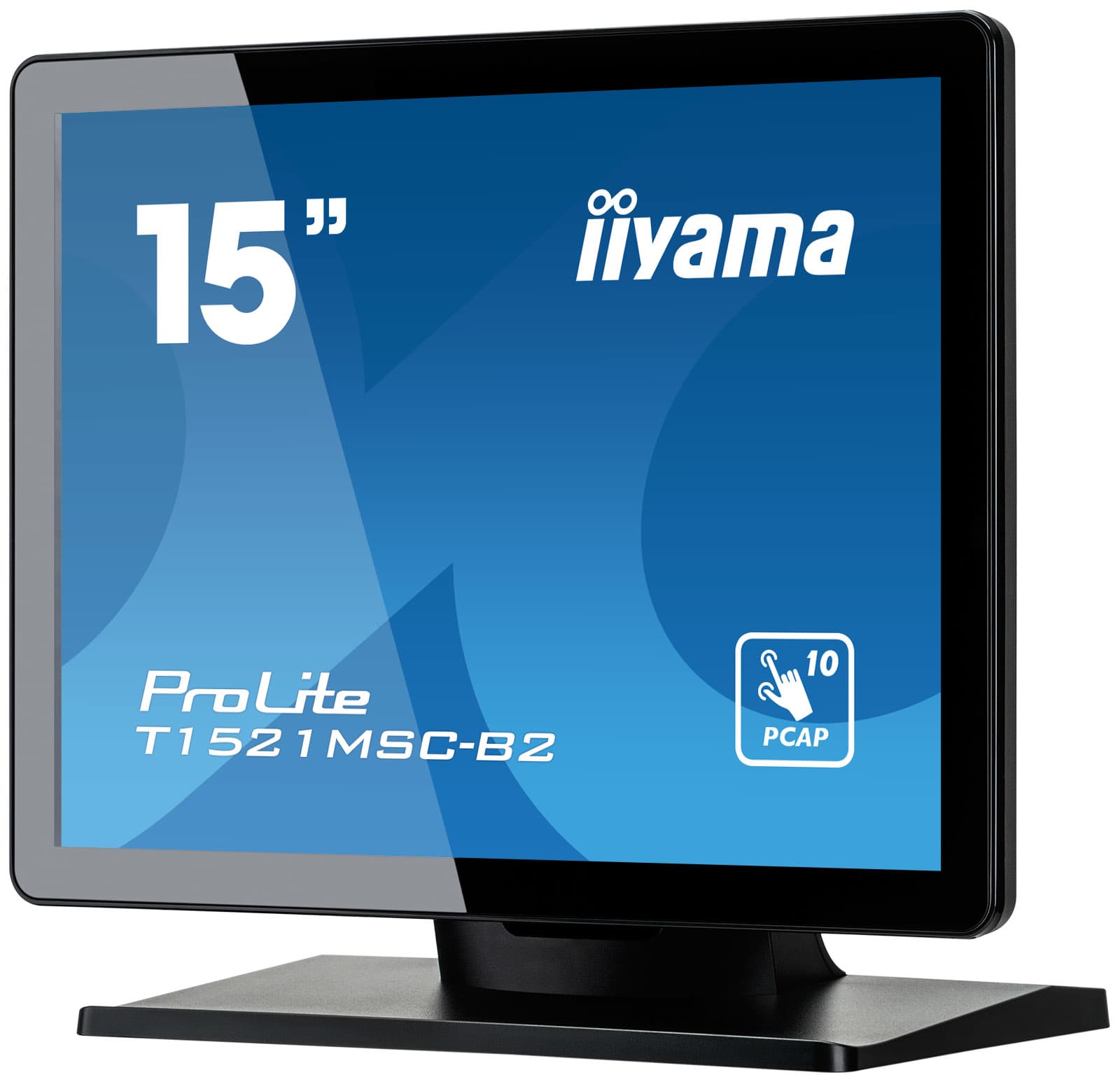 Monitor TN LED Iiyama 15" T1521MSC-B2, 1024 x 768, VGA, HDMI, Touchscreen (Negru) "T1521MSC-B2" — miniatură