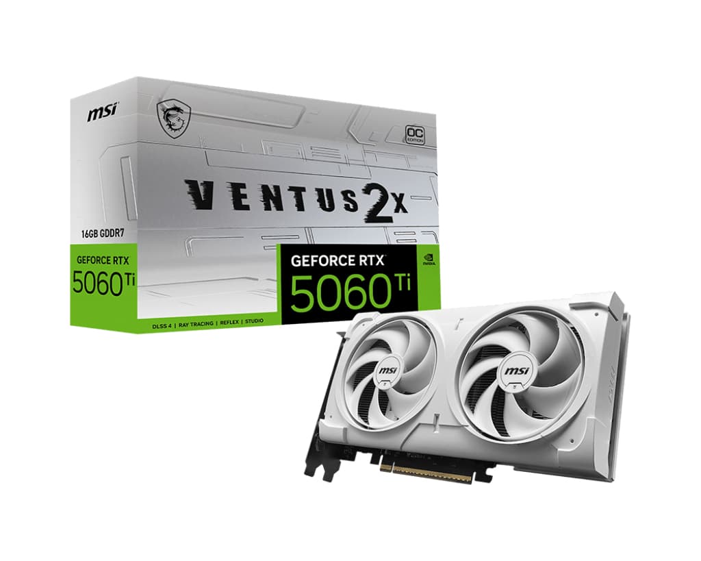 Placa video GeForce RTX 5060 Ti VENTUS 2X OC PLUS WHITE 16GB GDDR7 128-bit DLSS 4.0 "V535-002R"