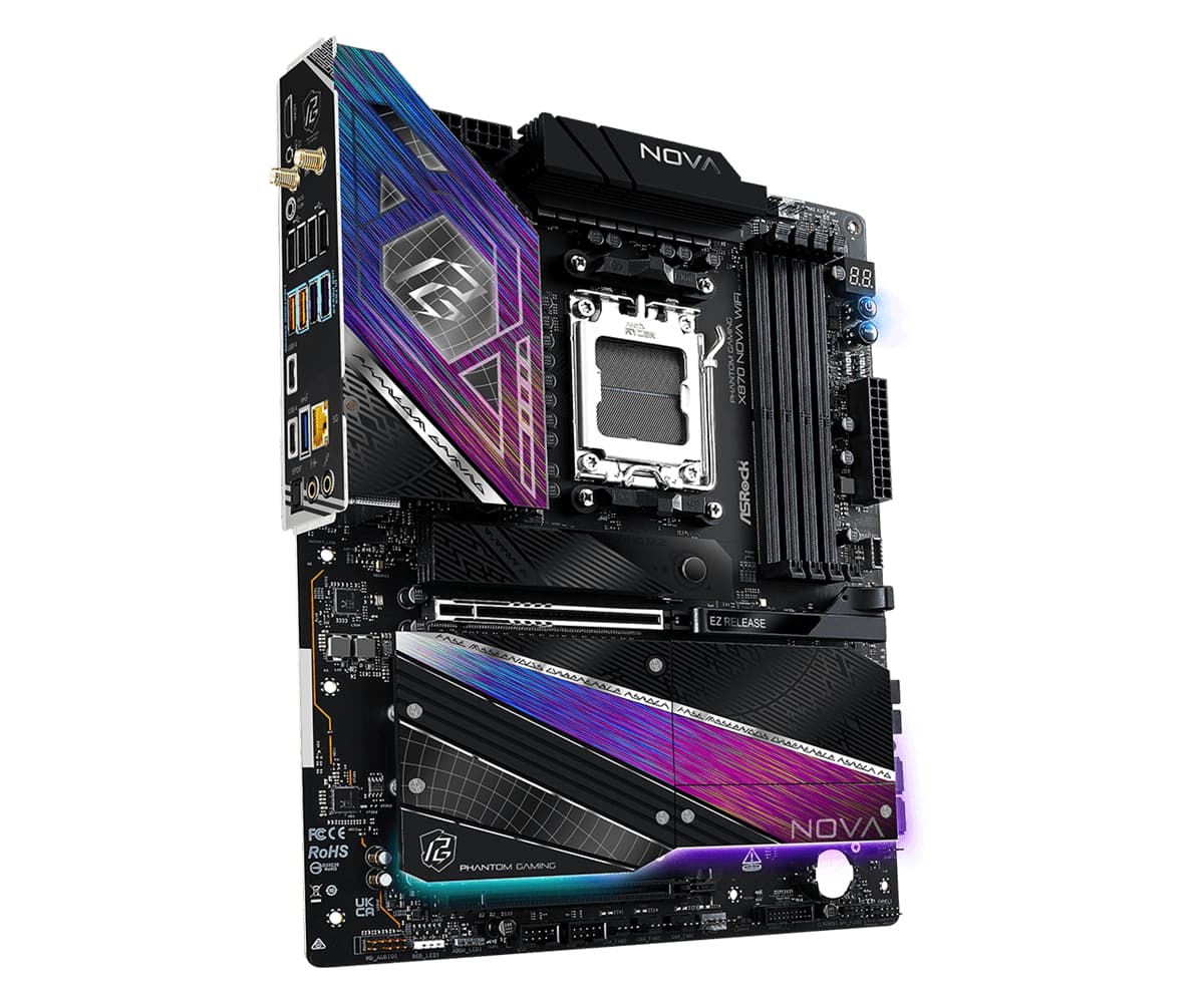 Placa de baza ASRock X870 NOVA WIFI, AMD X870, AM5, ATX, DDR5 "X870 NOVA WIFI" — miniatură